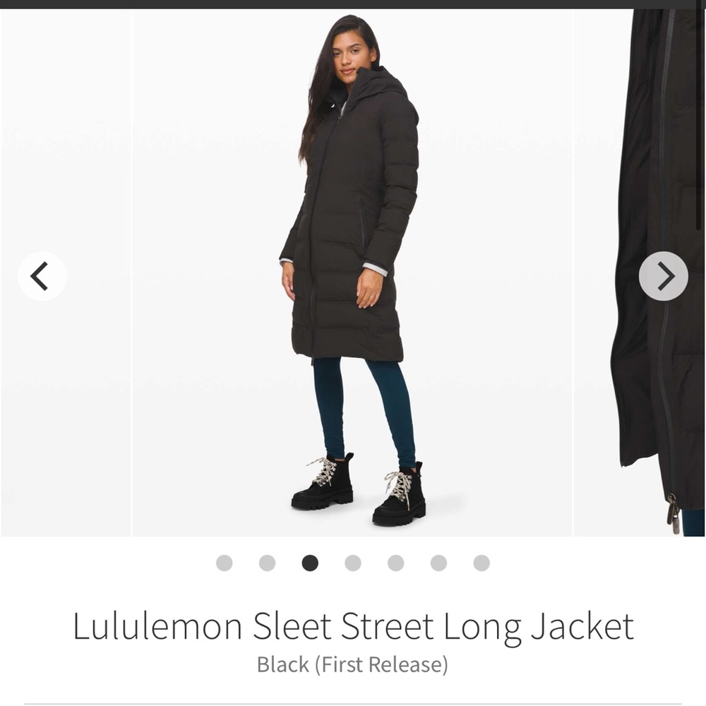 lululemon Sleet Street Long Puffer Winter Snow Trench Coat Jacket Black Sz 4
